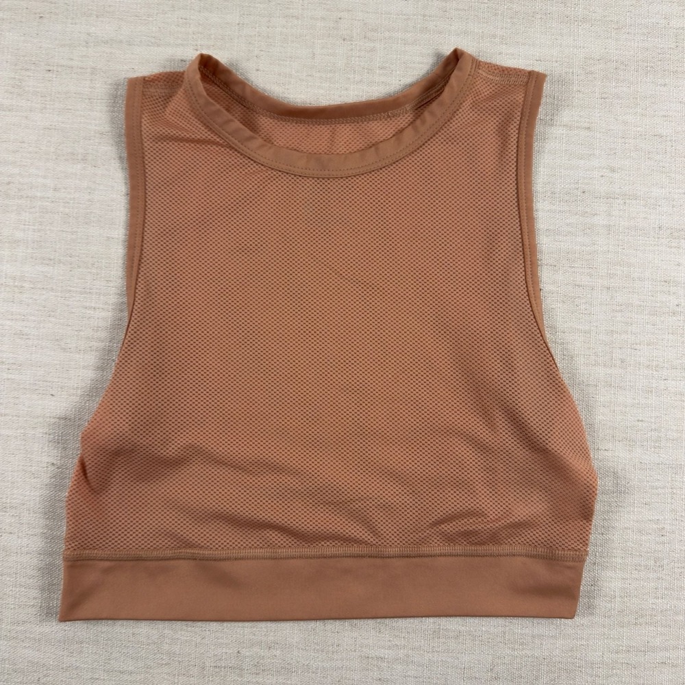 Nike Dri-FIT‎ Miler Crop Mesh Running Tank Top Mauve Orange Small